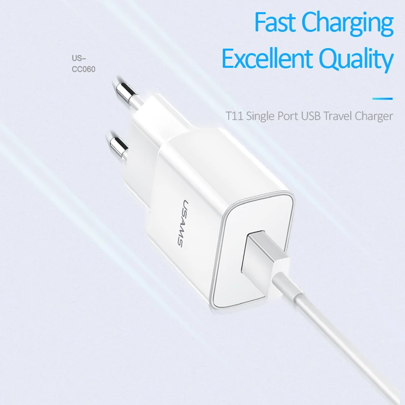 USAMS EU US UK USB зарядное устройство смарт для мобильного телефона iPhone Samsung Oppo 1 2