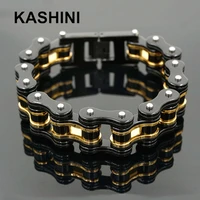 mens chain bracelets bangles gold biker bicycle motorcycle chain link bracelets for men stainless steel punk jewelry gift