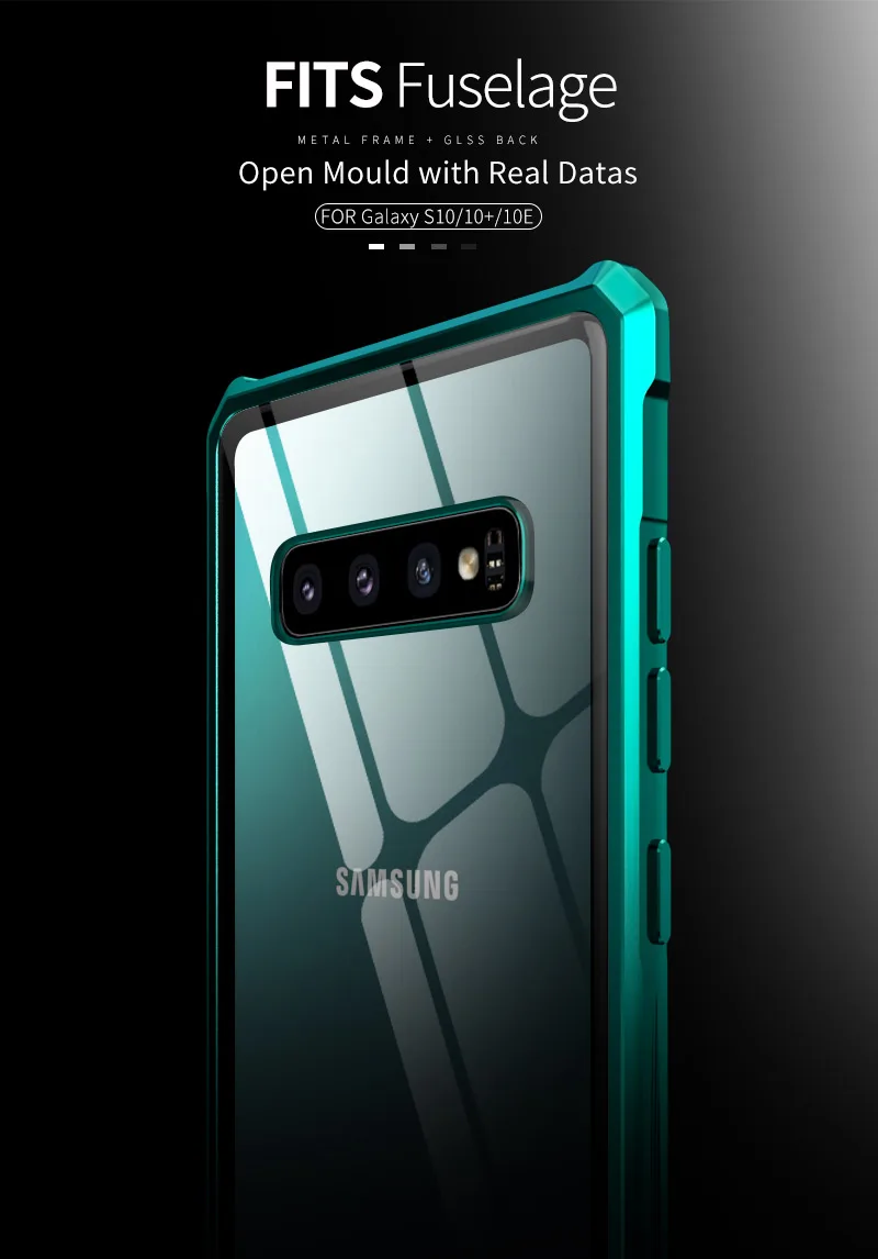 Роскошный металлический бампер, чехол для samsung Galaxy S10 Plus S10E чехол, стеклянная задняя крышка для samsung S10 Plus чехол s Armor S10Plus E