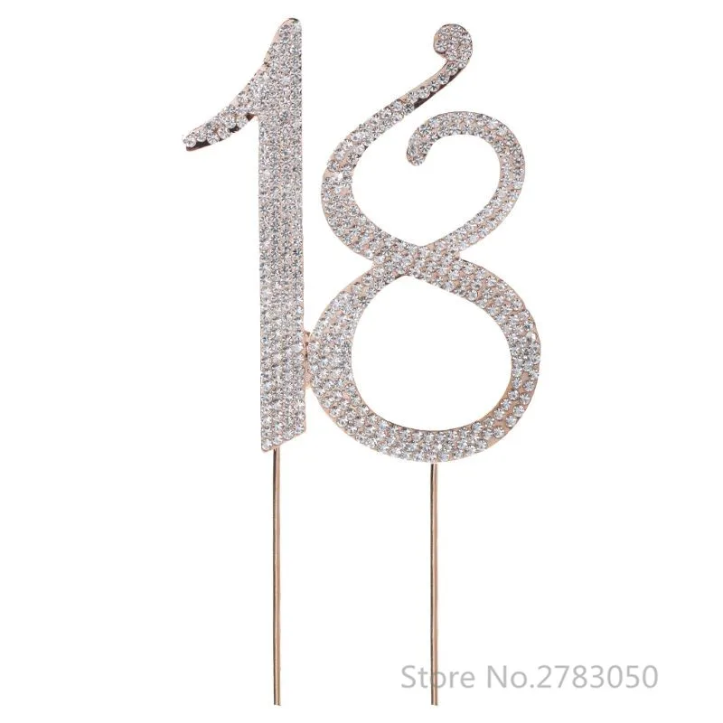 18 Gold Стразы № 15/16/18/21 торт Топпер для 15th 16th 18th 21th дня рождения, свадьбы, годовщины праздничный торт - Цвет: 18 Gold