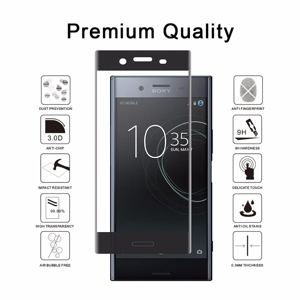 3D изогнутая Защитная пленка для экрана Sony Xperia L1 XA1 Ultra XA2 Plus полное покрытие