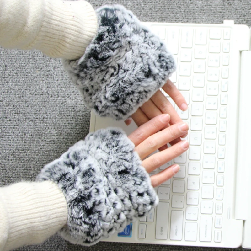 Женские зимние перчатки из натурального меха кролика Рекс 2018|Женские перчатки| |