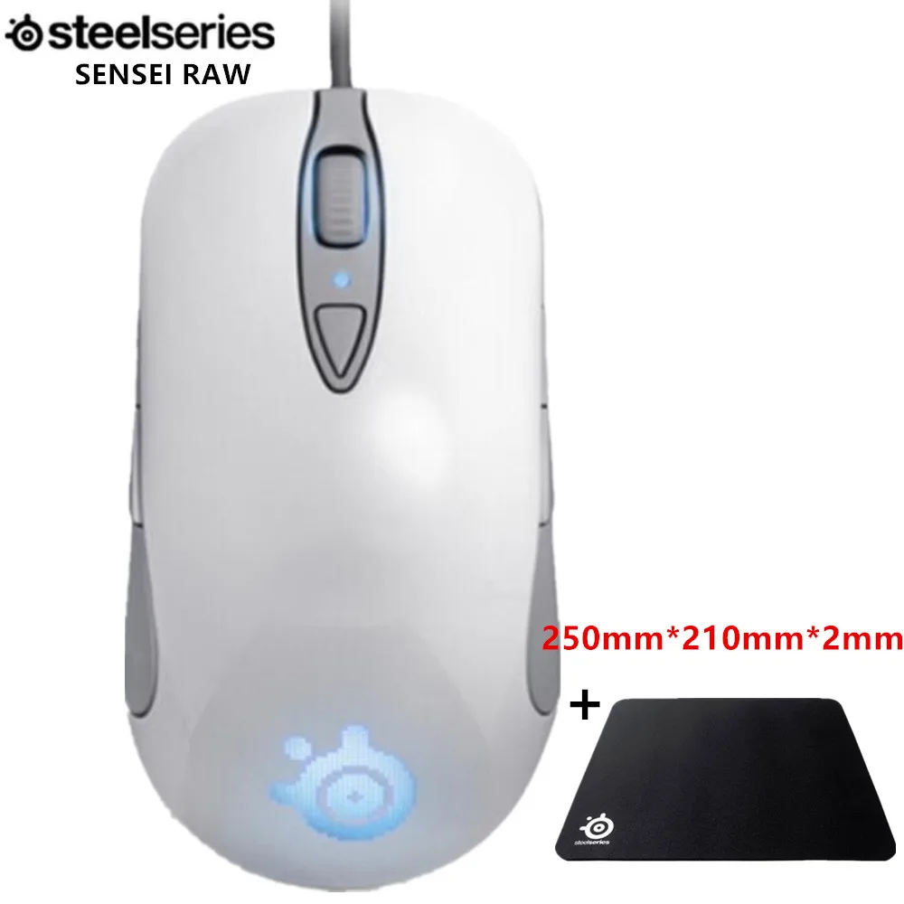 Игровая мышь Steelseries сэнсэй сырой Frostblue лазерная Engine + SteelSeries QcK Mini 250*210*2 мм|Мыши| |