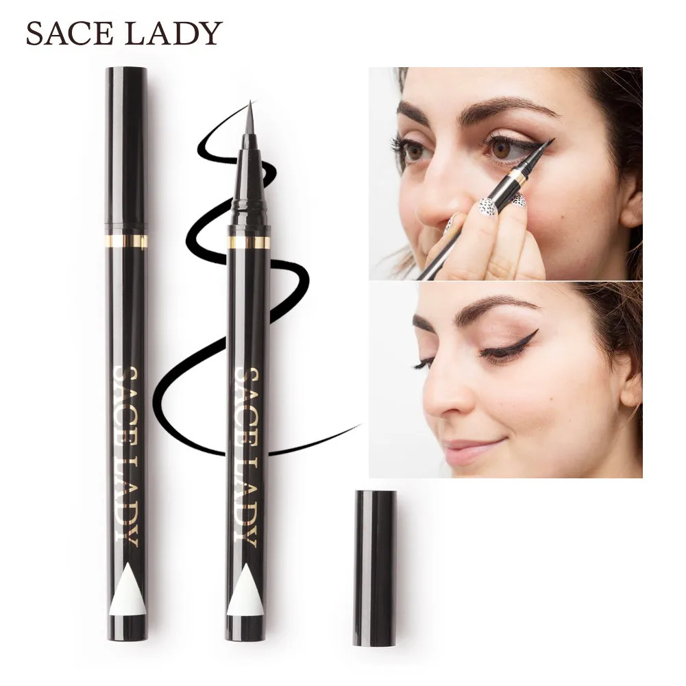Жидкая подводка для глаз SACE LADY водостойкая Черная Подводка стойкая жидкая