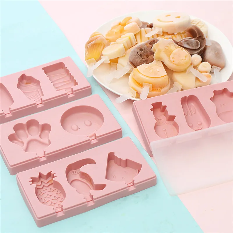 Милый семейный домашний с крышкой мультфильм 3 шт мороженое фруктовое сорбет