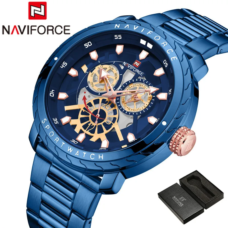 NAVIFORCE мужские наручные часы модные спортивные лучший бренд Роскошные военные