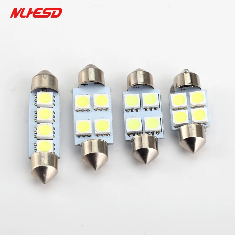 10 шт./лот белая 4 SMD светодиодная гирлянда 31 мм 36 39 41 купольная автомобильная лампа