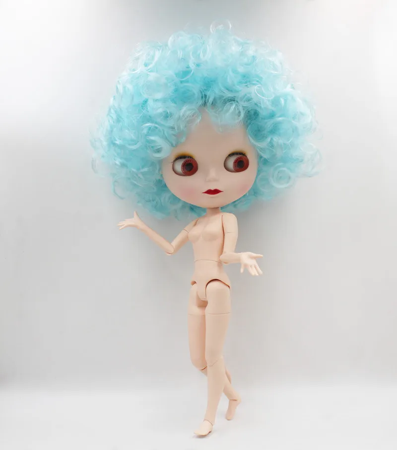 Кукла Blygirl кукла Blyth небесно-голубой ворс 19 суставов и тела матовое лицо телесная |