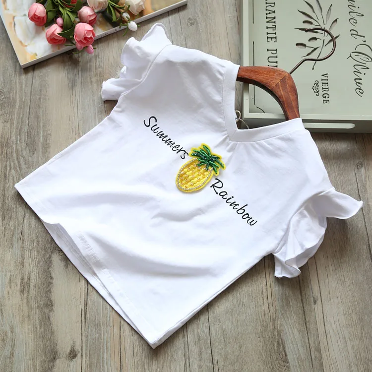 Комплекты одежды для маленьких девочек BibiCola летняя футболка с принтом ананаса +