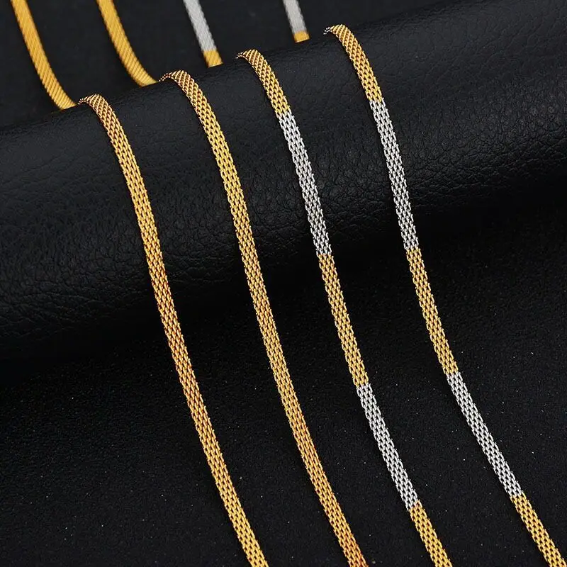 MxGxFam ( 45 см x 2 мм) 316L цепь из титановой стали плоские плетеные ожерелья ювелирные