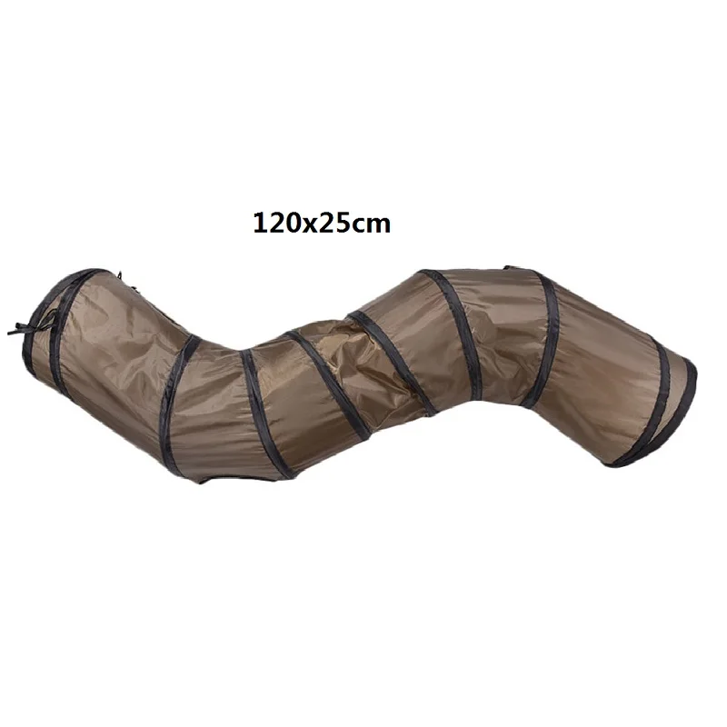 Brown 2 Holes Лидер продаж 2/3/4/5 отверстий 15 цветов Складная Pet туннель для кошек для дома и улицы для домашних животных кота обучающая игрушка для кошки; тапочки с кроликом; шлёпанцы для игровой туннель трубки - Цвет: Brown 2 Holes
