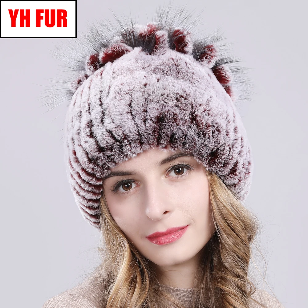Россия Лидер продаж шапка из меха лисы зимняя для женщин 100% натуральная Рекс с