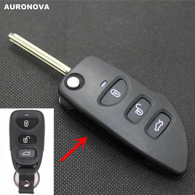 AURONOVA новый обновленный Складной Корпус ключа для Hyundai Sonata EF 3 кнопки чехол