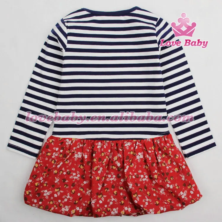 Cotton Striped Long Sleeve Peppa Pig Girl Dress | Детская одежда и обувь