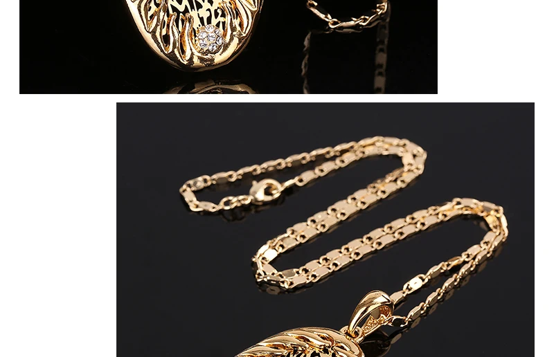 OUMEILY Neckalce арабские мусульманские украшения оптом трендовые Золотые кристаллы овальной формы луны Алла подвески ожерелья для женщин