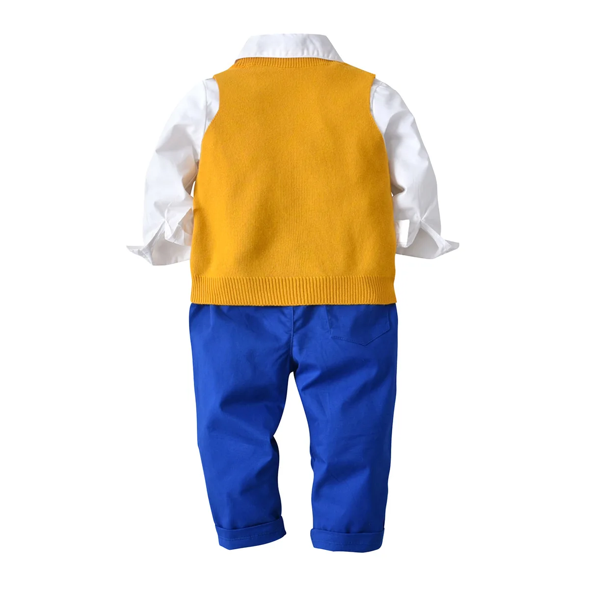 Джентльменская рубашка для мальчиков свитер жилет брюки галстук костюм из