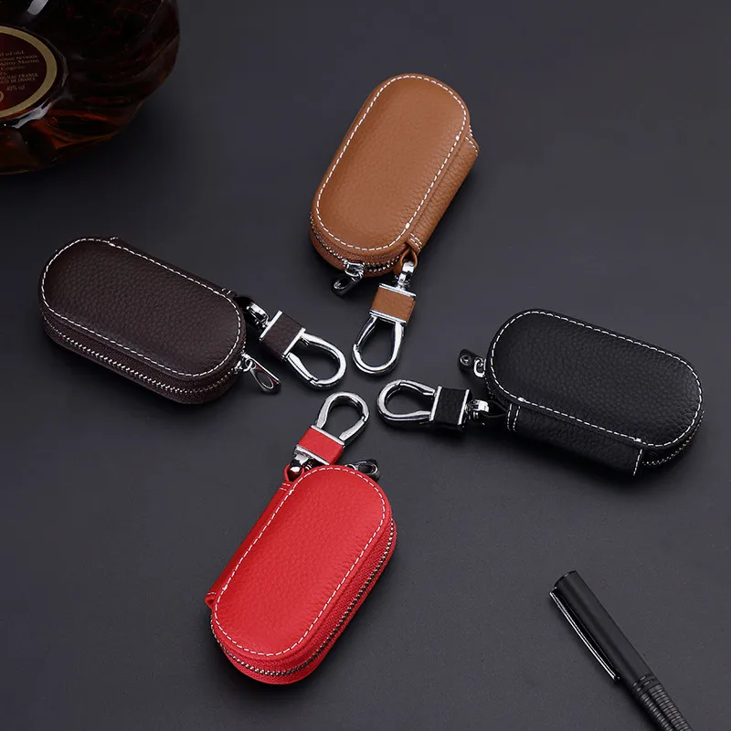 Кожаный бумажник ключа брелок Для мужчин женщин ключ держатель Организатор