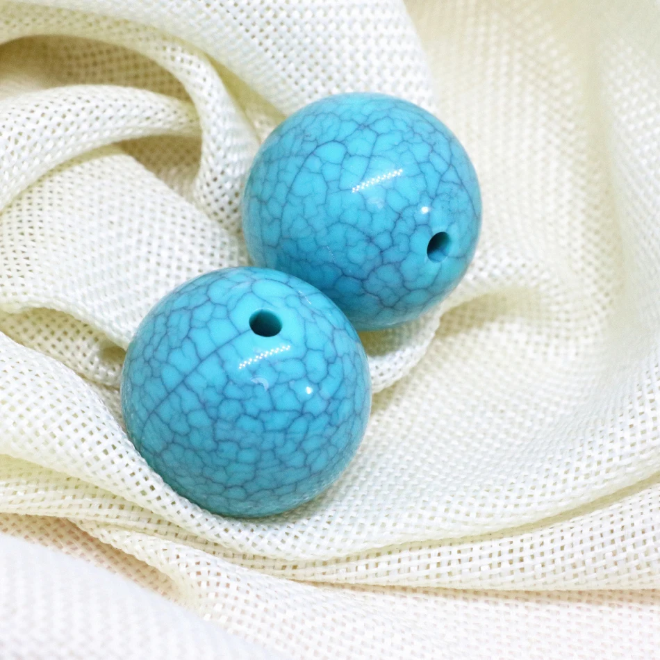 Новое поступление 3 шт СИНИЙ ВЕНОК круглый шар кулон синтетический lvory имитация