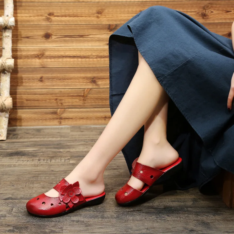 GKTINOO/Женская обувь из натуральной кожи женские шлепанцы без застежки уличные