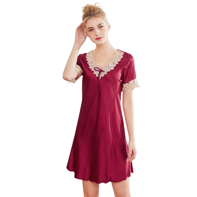 Новинка 2019 женская сексуальная ночная рубашка с v образным вырезом для невесты