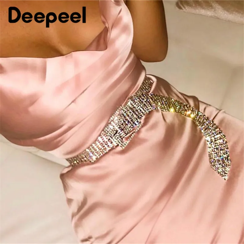 Ремень Стразы Deepeel Женский Модный Роскошный пояс в десять рядов индивидуальный