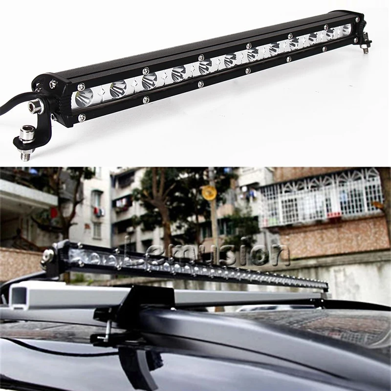 Автомобильный Однорядный светодиодный светильник 12 В противотуманная фара DRL