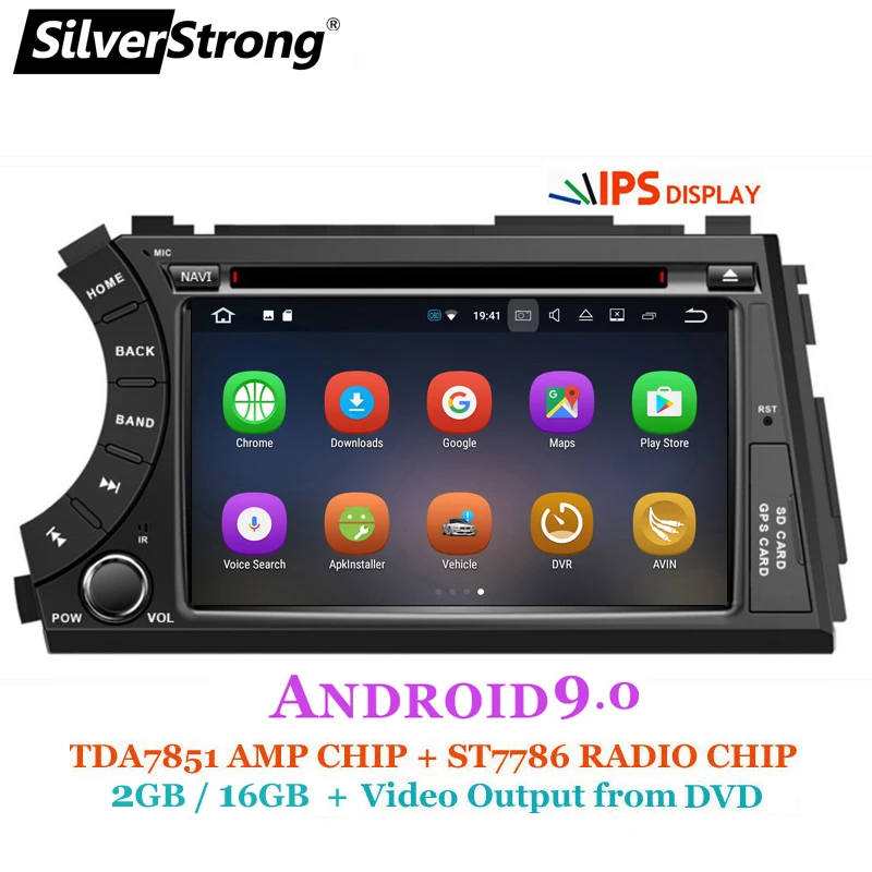 SilverStrong ips Android9.0 2DIN автомобильный DVD для Ssangyong Actyon Kyron DVD видео выход на подголовник автомобиля gps 2 din для korando