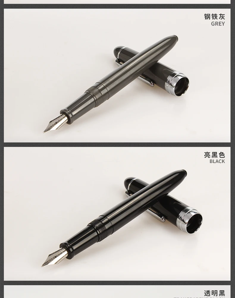 1 шт JINHAO 992 Серебряная перьевая ручка с зажимом 12 цветов на выбор 0,5 мм высококачественные чернильные ручки школьные и офисные канцелярские принадлежности