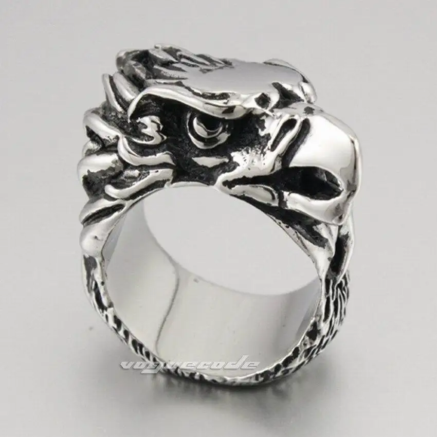 Крутое Панк-Кольцо из нержавеющей стали 316L Eagle для мужчин байкер рокер F007 - купить