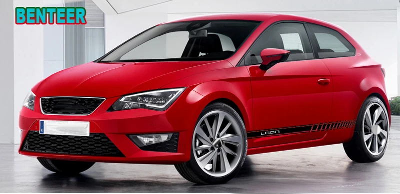 2 шт./партия, автомобильные наклейки в полоску, наклейки-флаг Graphi для seat leon, автомобильные аксессуары