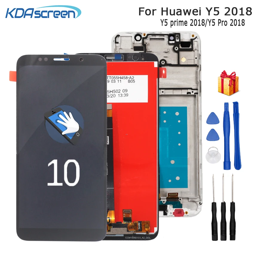 ЖК дисплей для Huawei Y5 2018 Pro дигитайзер сенсорного экрана Prime экран с рамкой DUA L02 L22