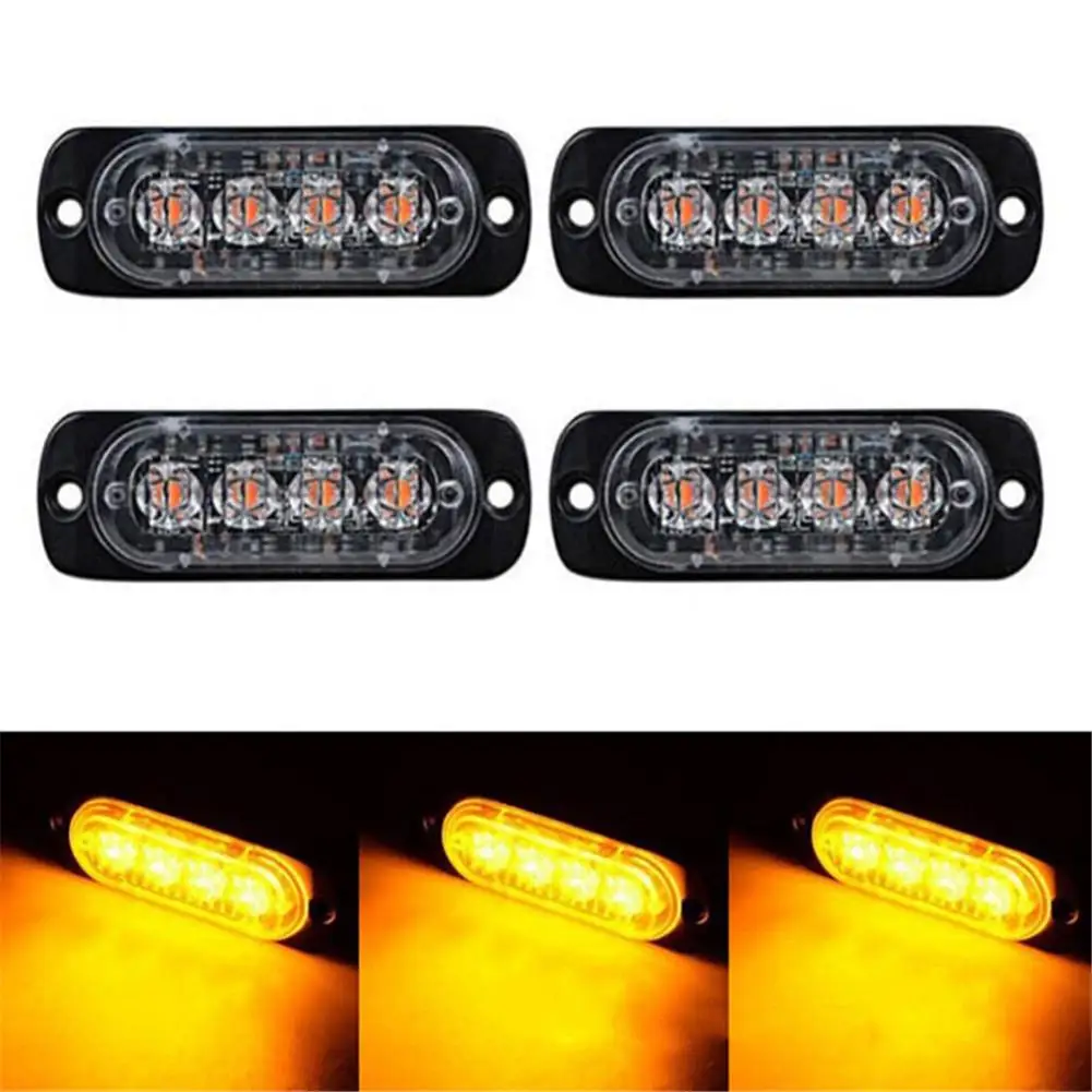 Грузовик 12V 24V 4 LED Стробоскоп сигнальный свет стробоскоп Решетка мигающий