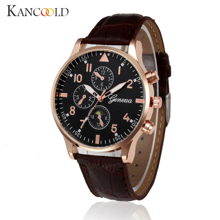 

Men's Fashion Watch Retro Design Leather Band Analog Alloy Quartz Wrist Watch drop shipping 2018JUL11