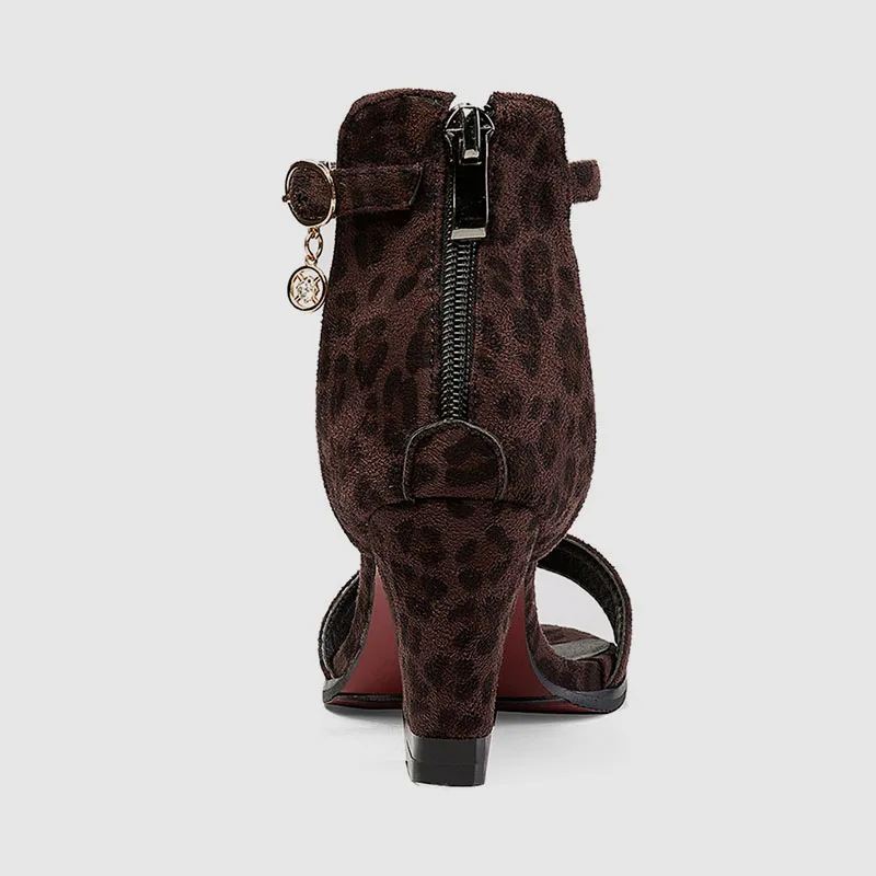 Женские леопардовые босоножки KARINLUNA повседневные вечерние на высоком каблуке с