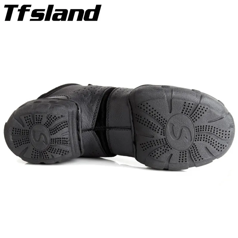 Tfsland/Черные Оригинальные женские и мужские современные танцевальные туфли для