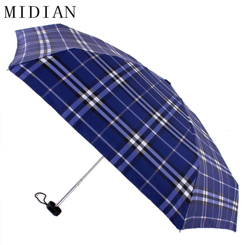 Midian полностью автоматическая плед дождь зонтик британский стиль решетки
