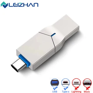 LEIZHAN USB-C смартфон Photostick 128 ГБ Тип-C USB флеш-накопитель USB металла 3,0 USBC флэш-накопитель 64 ГБ 32 ГБ оперативной памяти, 16 Гб встроенной памяти