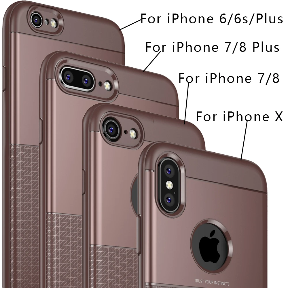 KSELF Luxury Case For Apple iPhone 7 Plus Cases X 8 6S Soft TPU Silicone PC Hybrid Shockproof Cover Coque 6 | Мобильные телефоны и