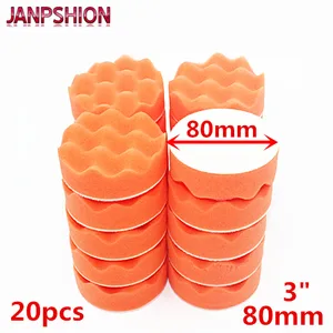 JANPSHION 20 шт. 80 мм полировальная губка для автомобиля, зеркальная волна, грубая полировальная накладка 3 дюйма для очистки воском, авто краска, уход за обслуживанием