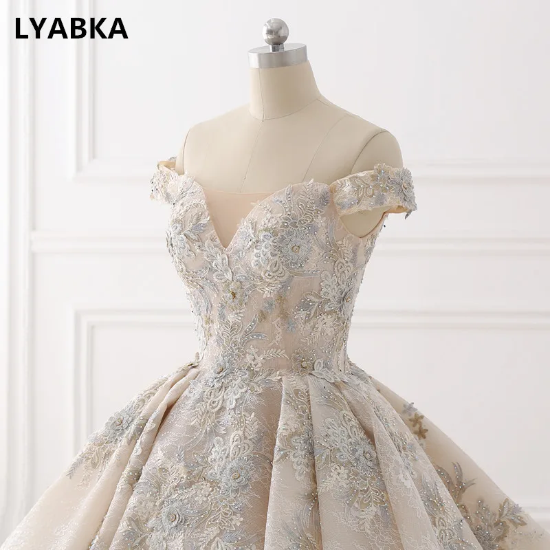 Robe De Mariage, свадебное платье, настоящая фотография, милое бальное платье, свадебные платья с цветами, длинный шлейф, новинка, Vestido De Noiva