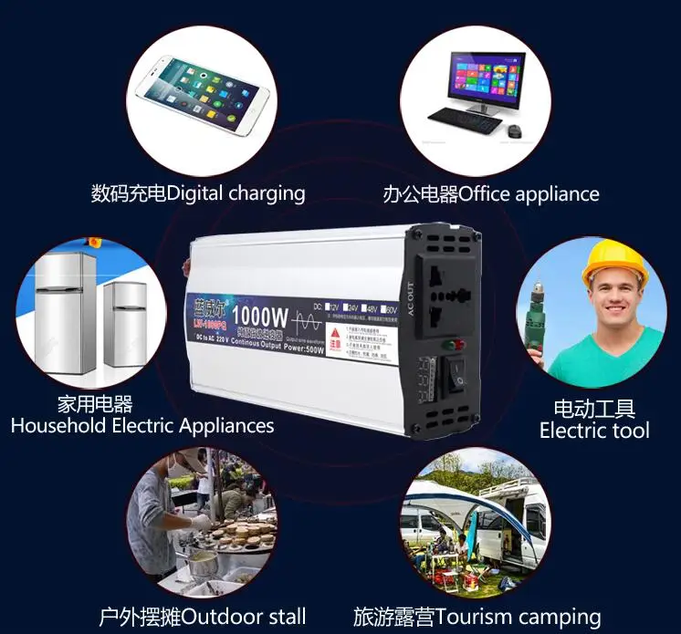 12V24V48V60V до 110 В немодулированная Синусоидальная волна 6000 Вт Инвертор с зарядным устройством