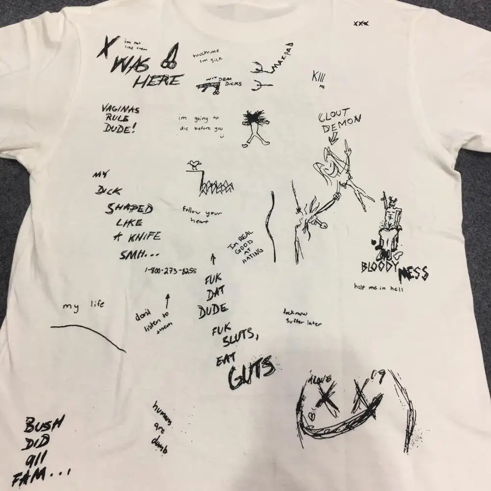 19SS Новейшая летняя футболка с принтом месть xxxtentacion надписью Don't Kill scrawl в стиле