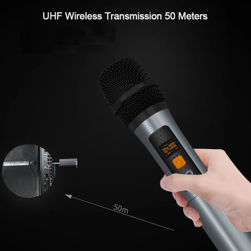 SHIDU беспроводной ручной микрофон UHF Динамический вокальный микрофон с 6,5 мм разъемом приемник портативный усилитель голоса для речи U6
