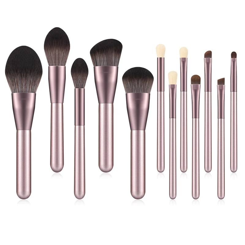Massaller 12pcs Purple Super Quality Pro Makeup Brush Set Soft Synthetic Hair Powder Foundation Eye Brow Lip Brushes for Make Up
