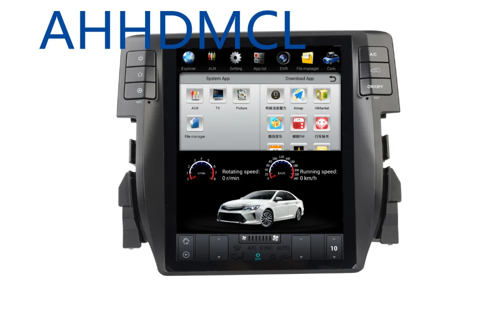 Автомобильный ПК PAD Tesla стиль мультимедийный плеер Android 7,1 gps для Civic