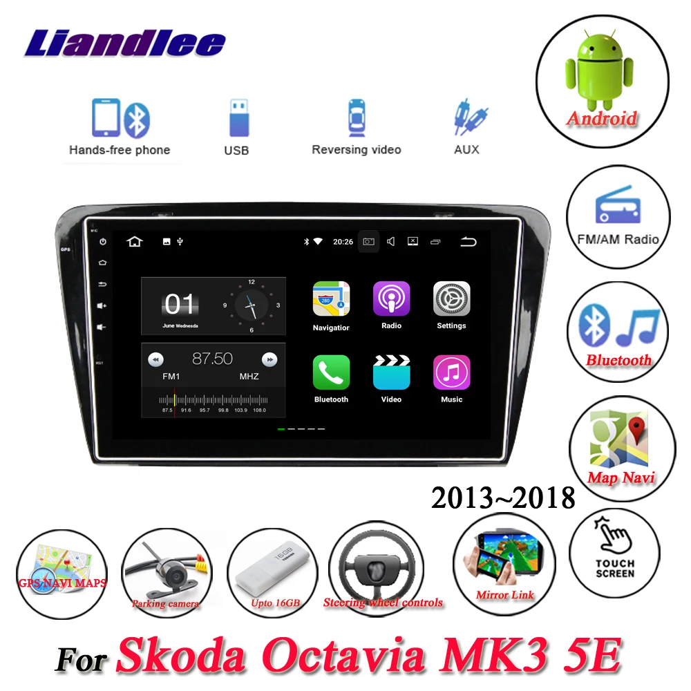 Автомобильный Android мультимедийный плеер для Skoda Octavia MK3 5E 2013 радио gps навигация HD сенсорный экран системы