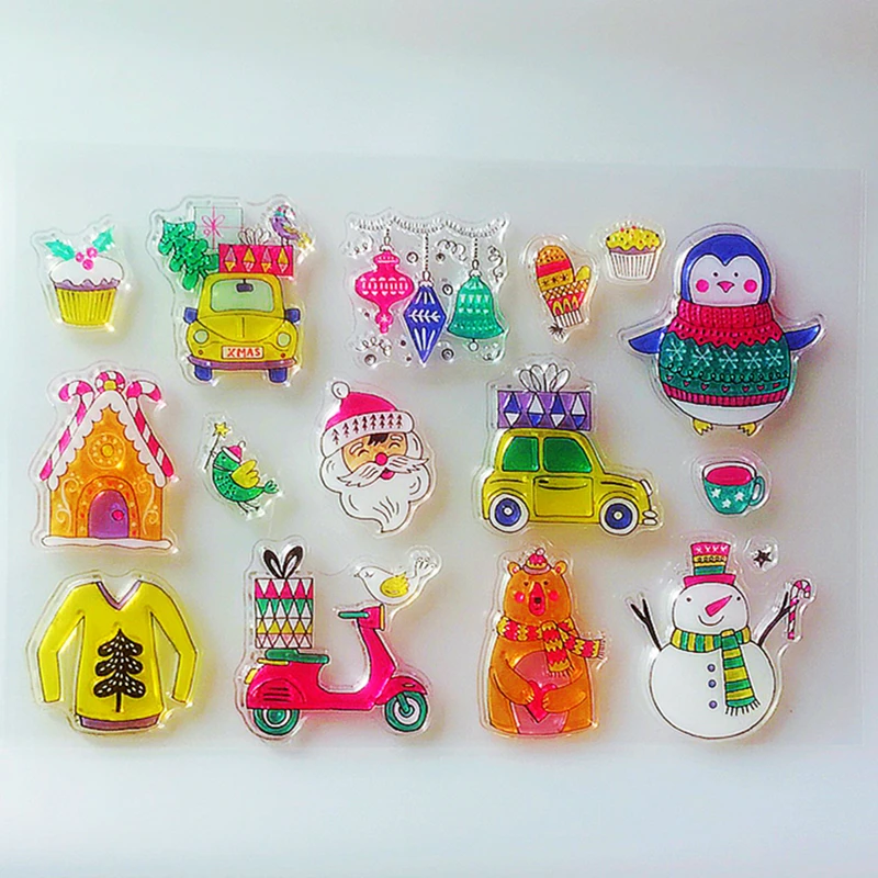 Силиконовые прозрачные штампы YLCS261 в виде снеговика для скрапбукинга альбом