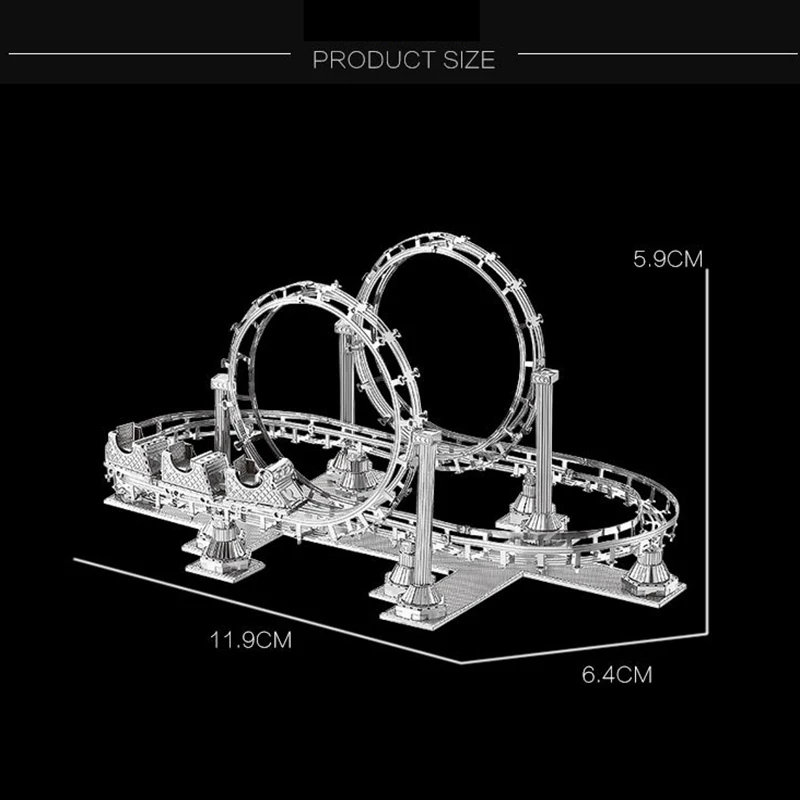 Roller Coaster 3D металлический каркас сборки имитационная модель взрослых развивающая