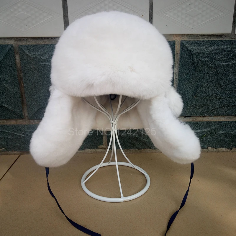 Новых россия зимние Для мальчиков и девочек Дети России мех кролика рекс шляпа