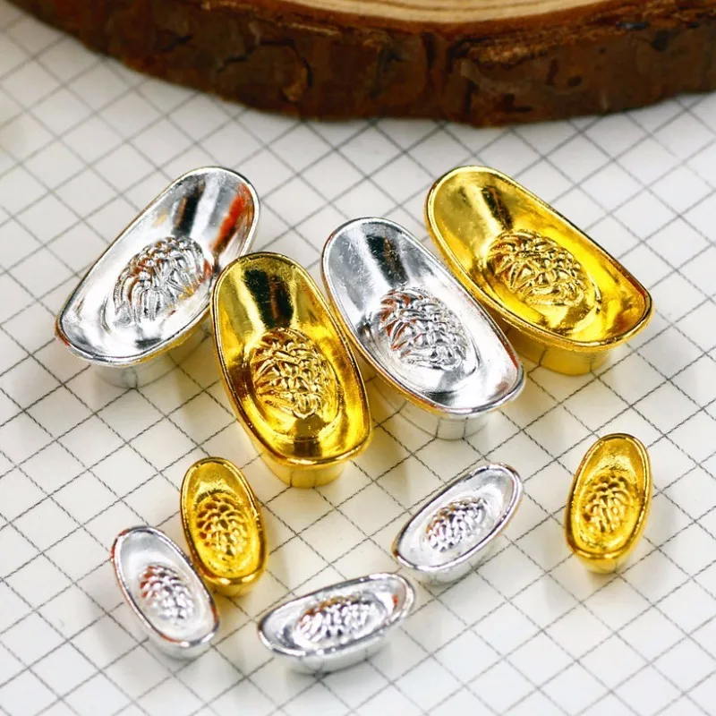 Металлический золотой слиток в форме обуви буддизмское украшение миниатюрный